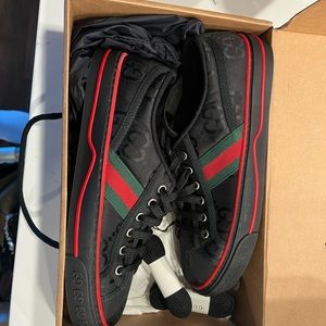 Black, red, and green gucci chuck sneakers